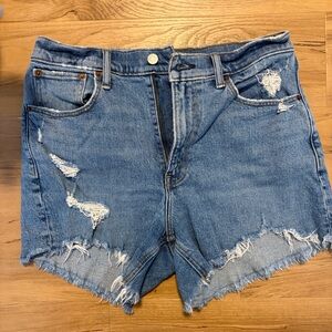 Abercrombie & Fitch Light Blue Ripped Jean Shorts